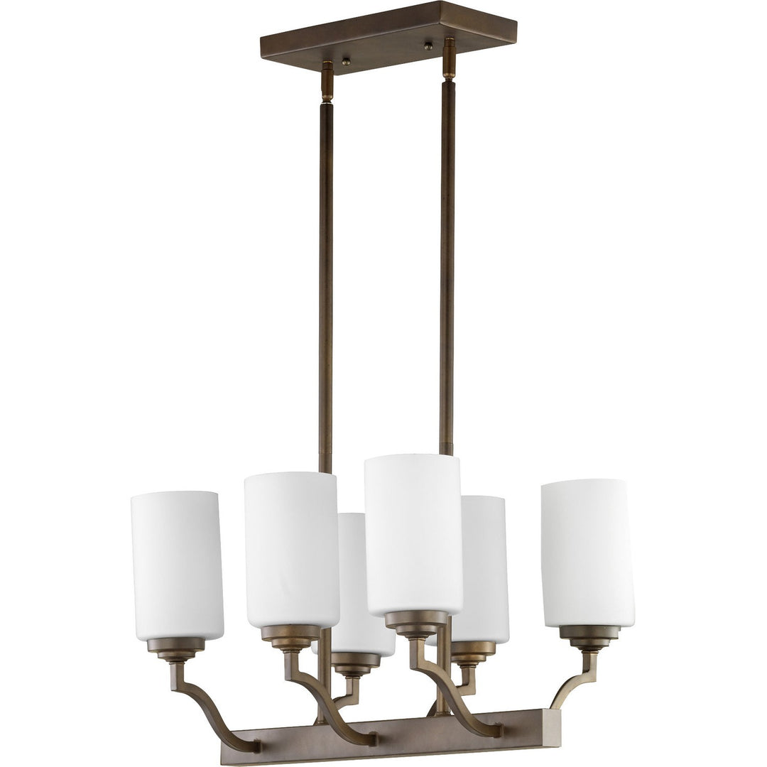 Quorum Atwood 6596-6-186 Pendant Light - Oiled Bronze w/ Satin Opal