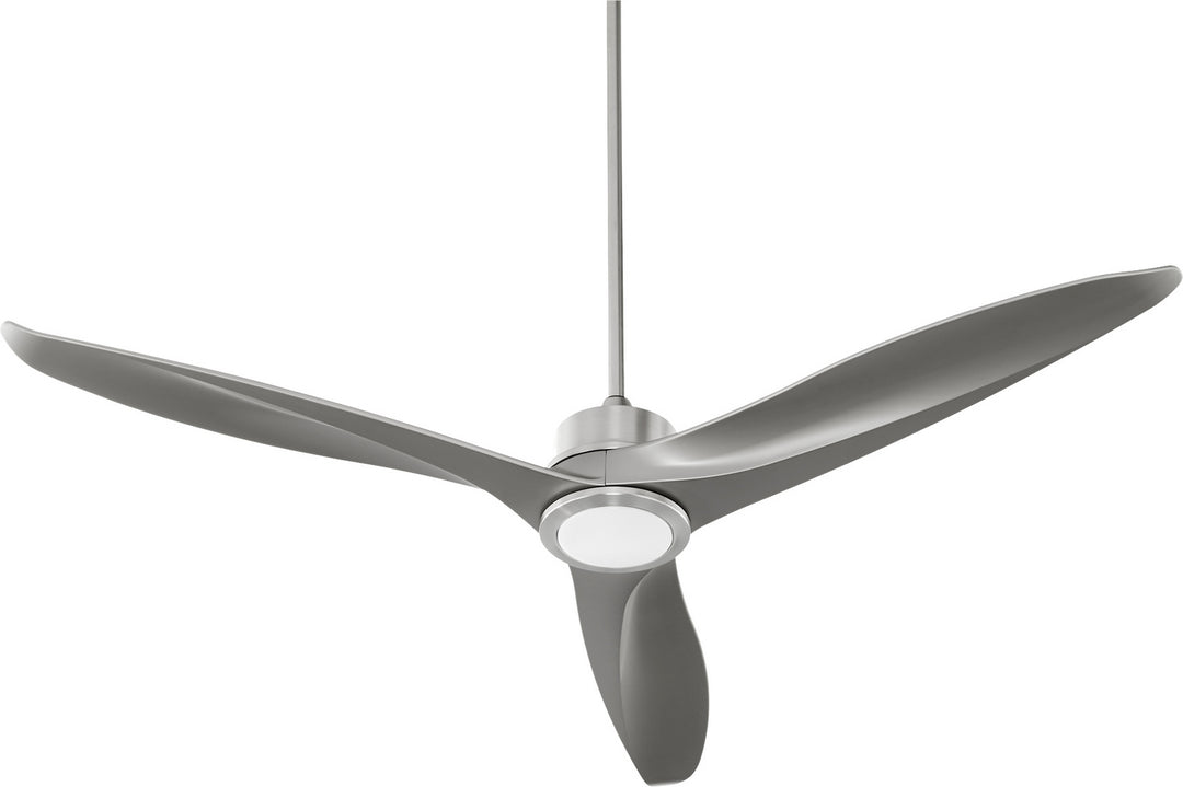 Quorum Kress 74603-65 Ceiling Fan 60 in. - Satin Nickel, Silver