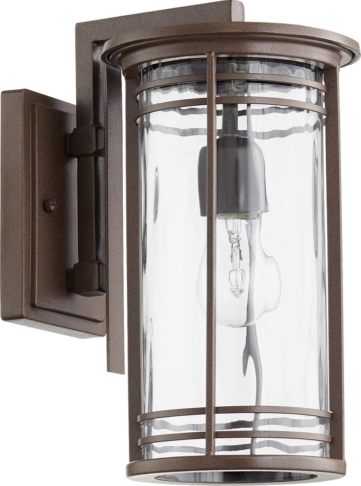 Quorum Larson 7916-7-186 Outdoor - Oiled Bronze w/ Clear Hammered Glass