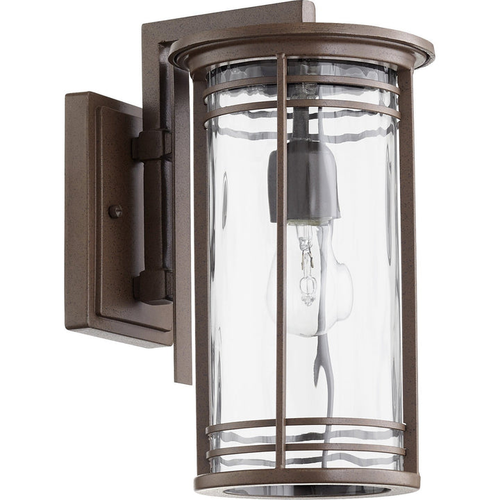 Quorum Larson 7916-7-186 Outdoor - Oiled Bronze w/ Clear Hammered Glass