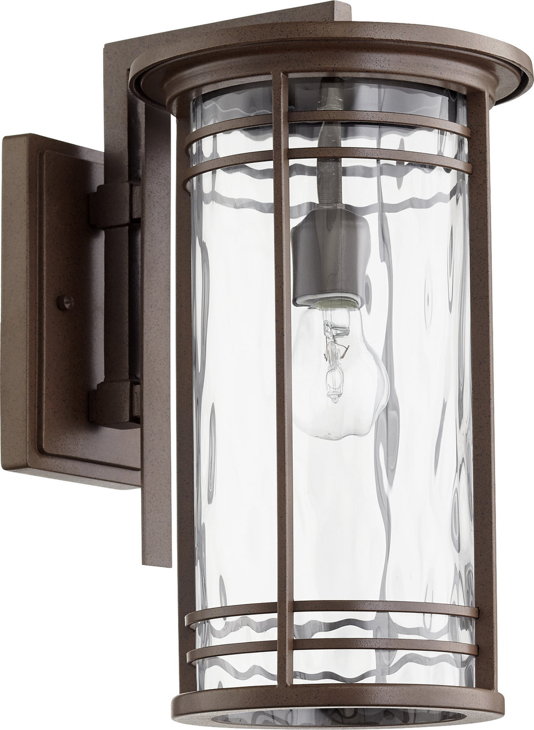 Quorum Larson 7916-9-186 Outdoor - Oiled Bronze w/ Clear Hammered Glass