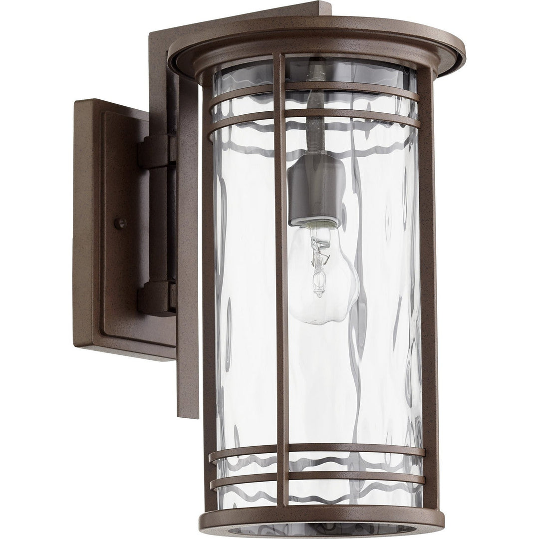 Quorum Larson 7916-9-186 Outdoor - Oiled Bronze w/ Clear Hammered Glass