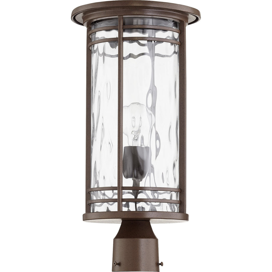 Quorum Larson 7918-9-186 Outdoor - Oiled Bronze w/ Clear Hammered Glass