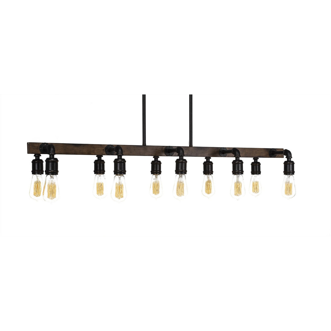 Toltec Portland 1140-led18a Pendant Light - Painted Wood-Look & Dark Granite