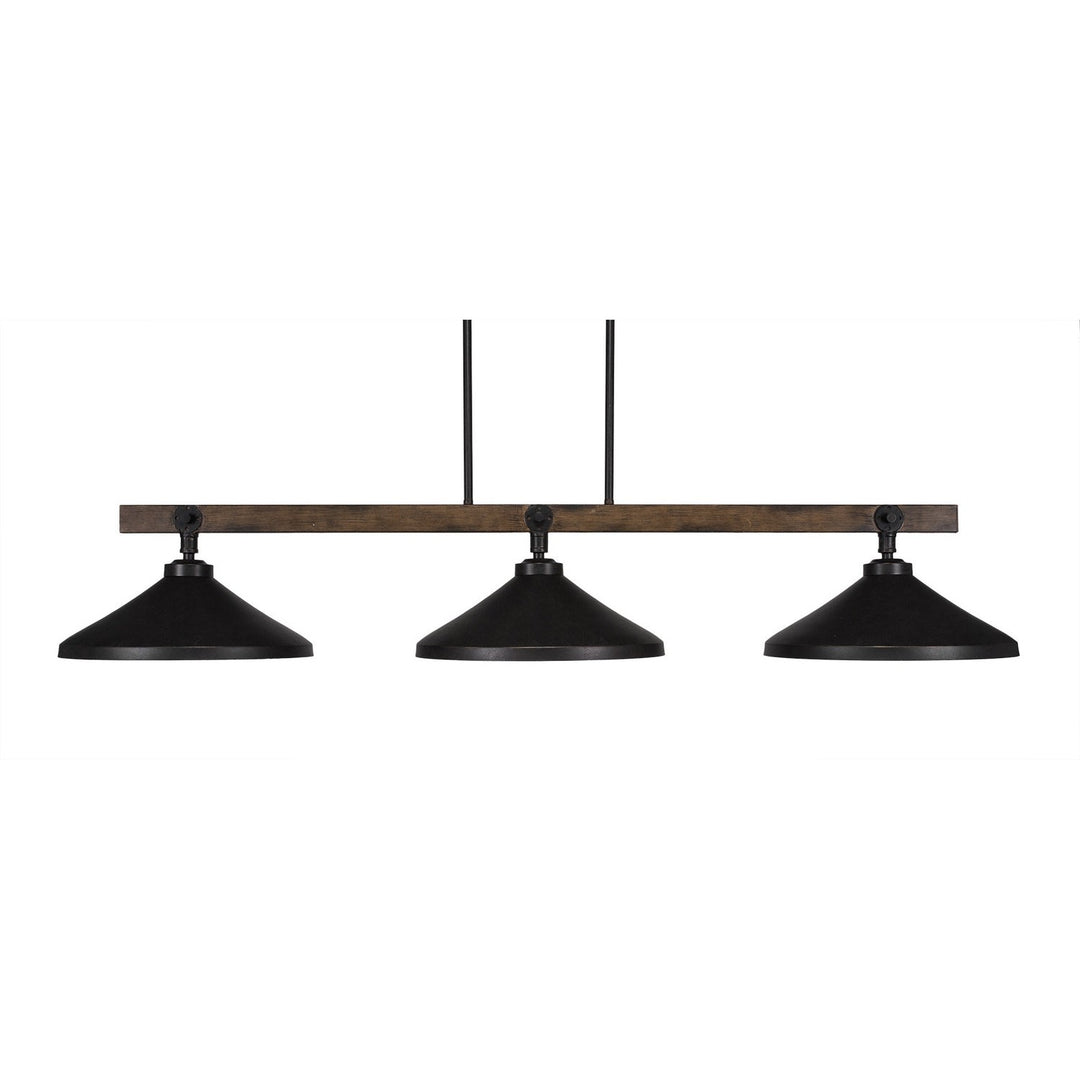 Toltec Portland 1143-422-dg Pendant Light - Painted Wood-Look & Dark Granite