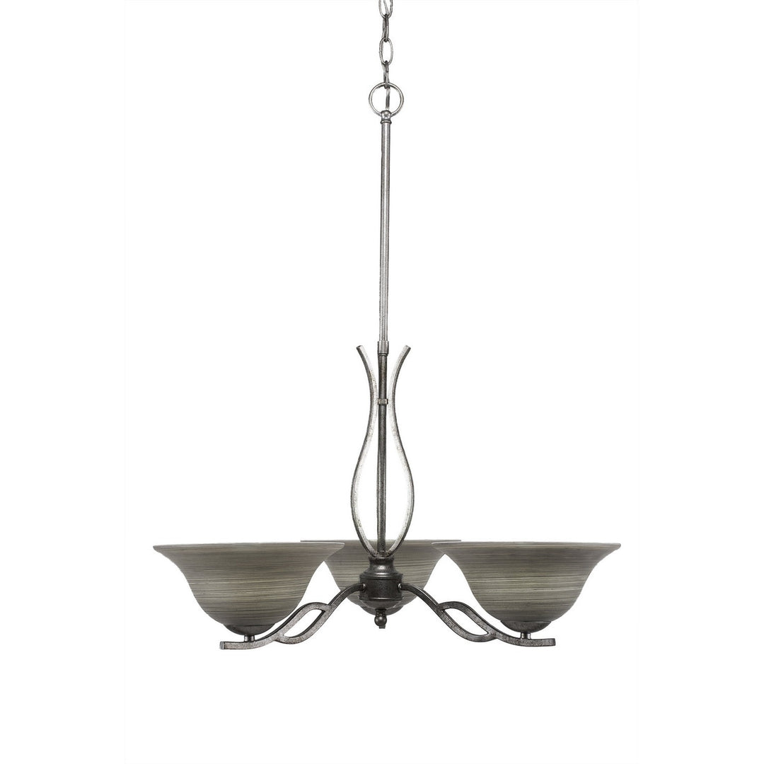 Toltec Revo 243-as-603 Chandelier Light - Aged Silver