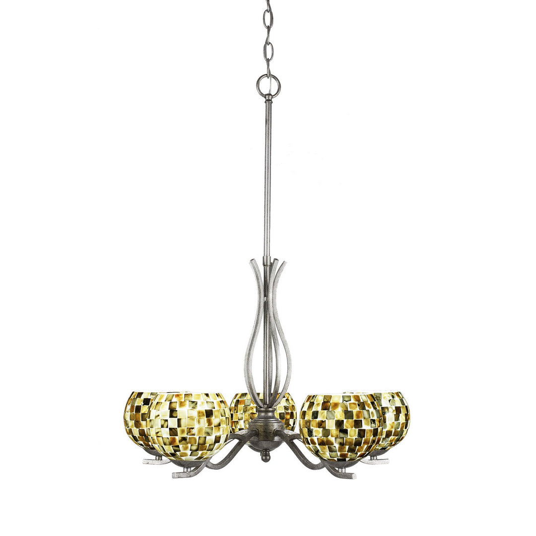 Toltec Revo 245-as-407 Chandelier Light - Aged Silver