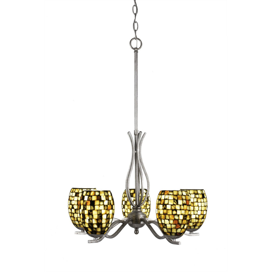 Toltec Revo 245-as-408 Chandelier Light - Aged Silver