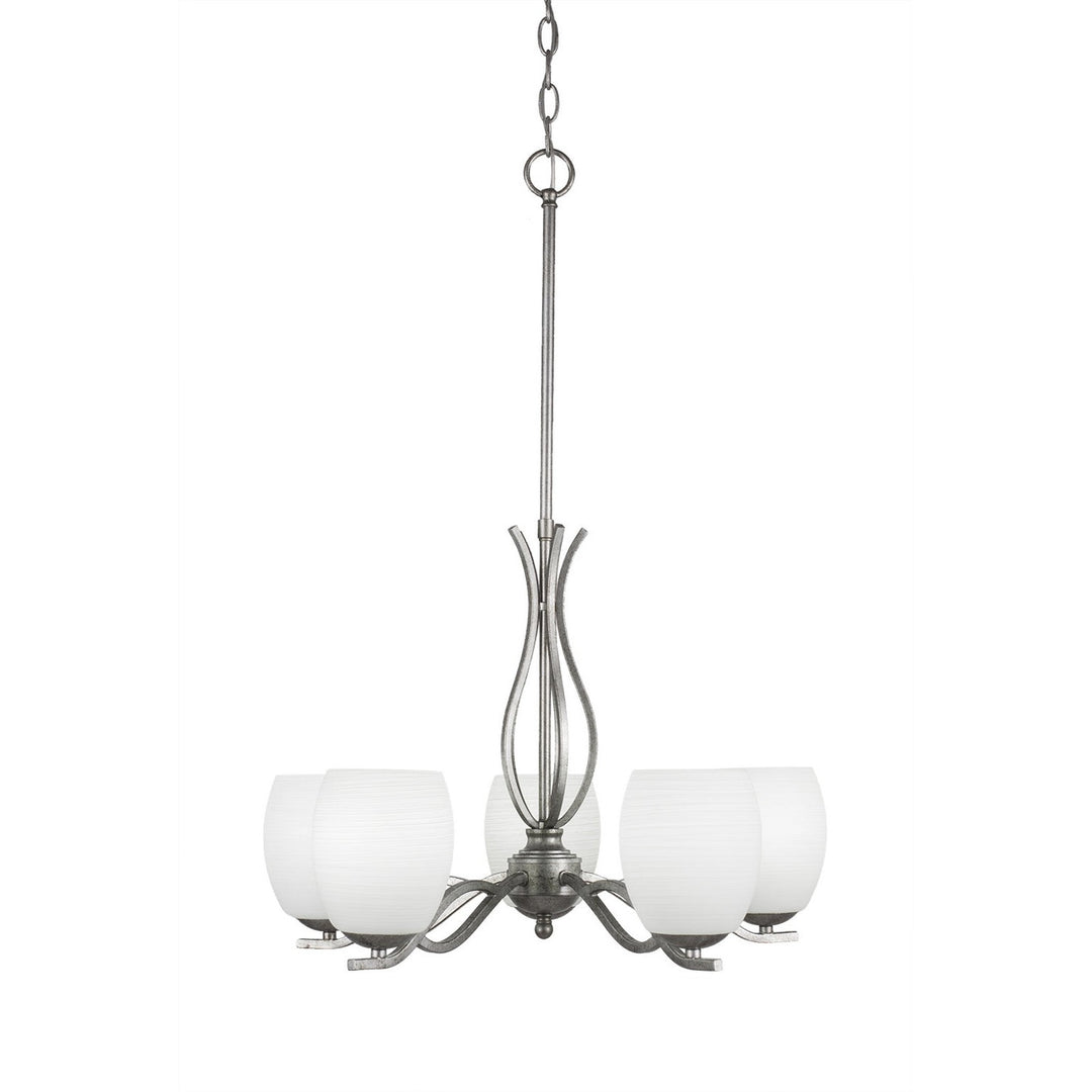 Toltec Revo 245-as-615 Chandelier Light - Aged Silver