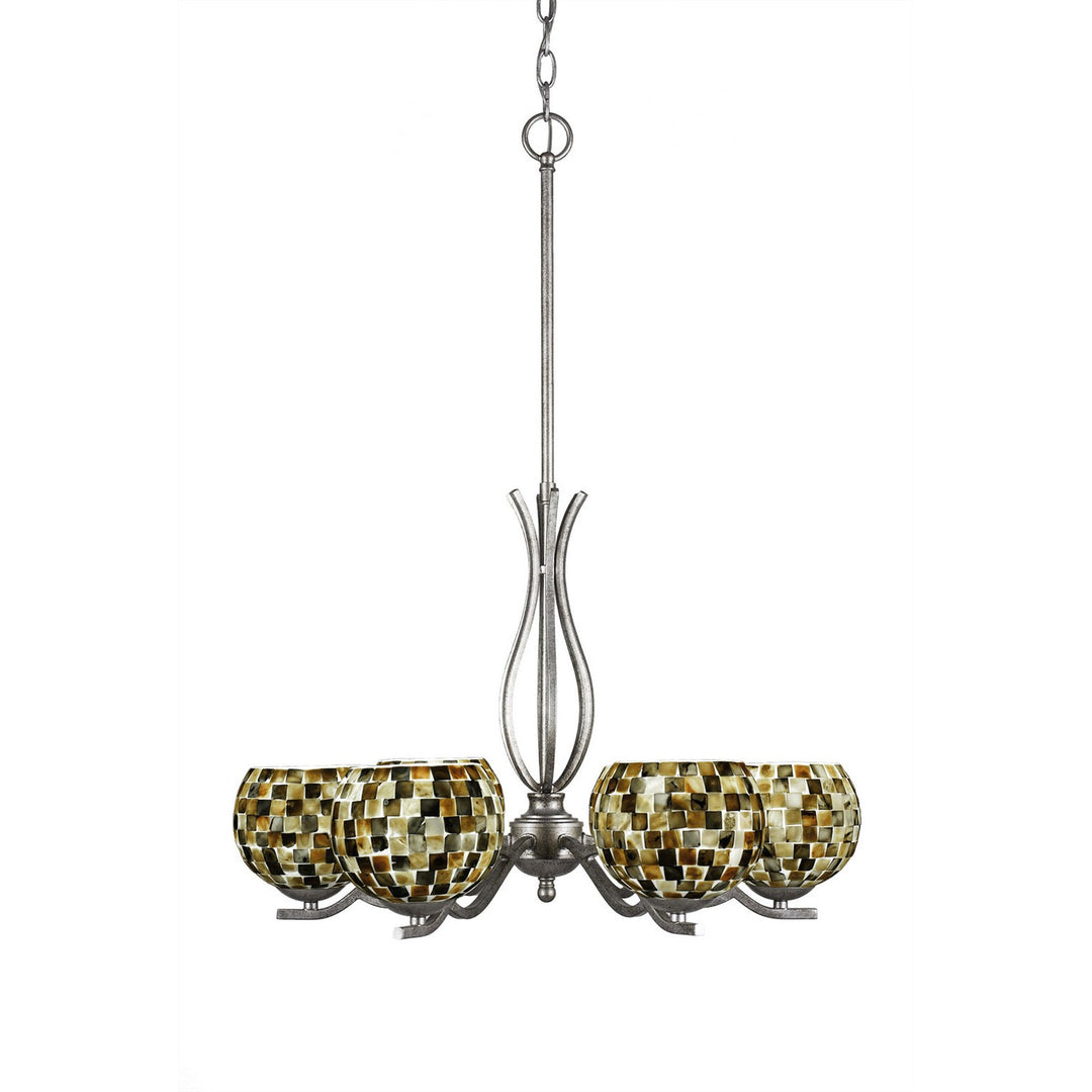 Toltec Revo 246-as-407 Chandelier Light - Aged Silver