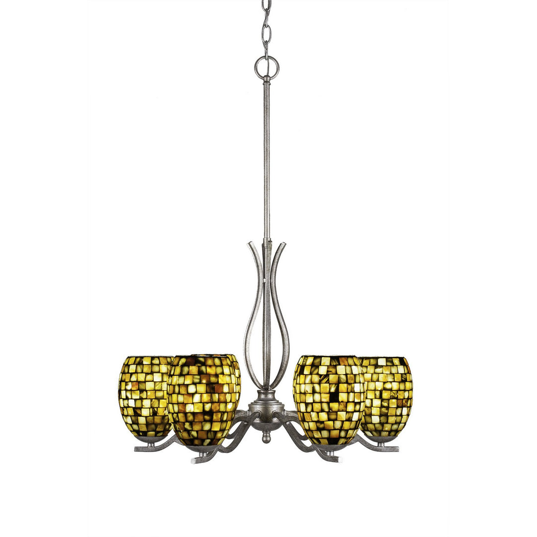 Toltec Revo 246-as-408 Chandelier Light - Aged Silver