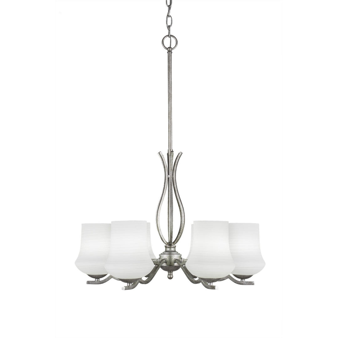 Toltec Revo 246-as-681 Chandelier Light - Aged Silver