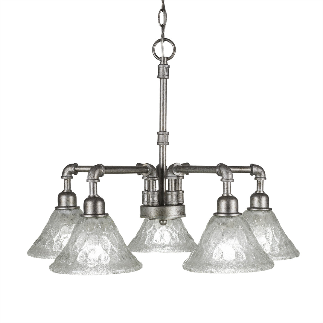 Toltec Vintage 285-as-451 Chandelier Light - Aged Silver