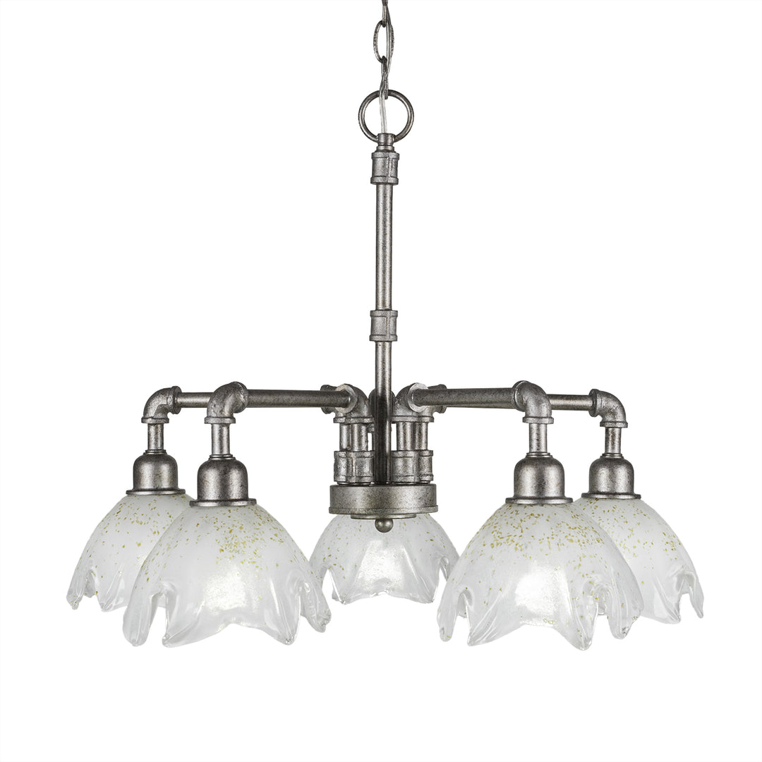 Toltec Vintage 285-as-755 Chandelier Light - Aged Silver