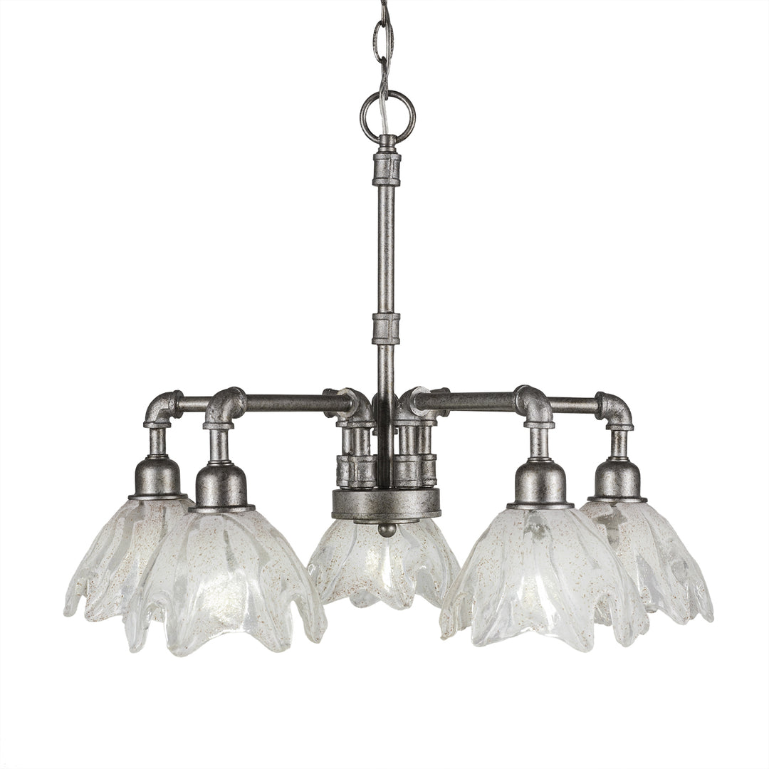 Toltec Vintage 285-as-759 Chandelier Light - Aged Silver