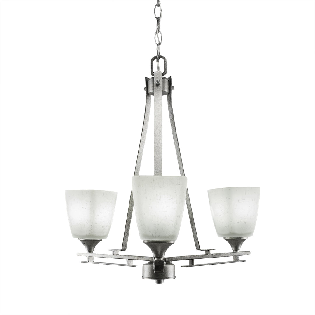 Toltec Uptowne 323-as-460 Chandelier Light - Aged Silver