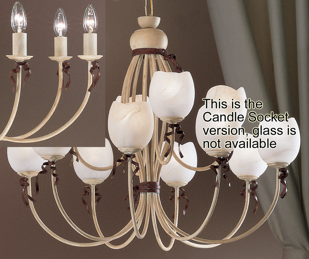 Classic Belluno 3659 IB Chandelier Light - Ivory-Brown