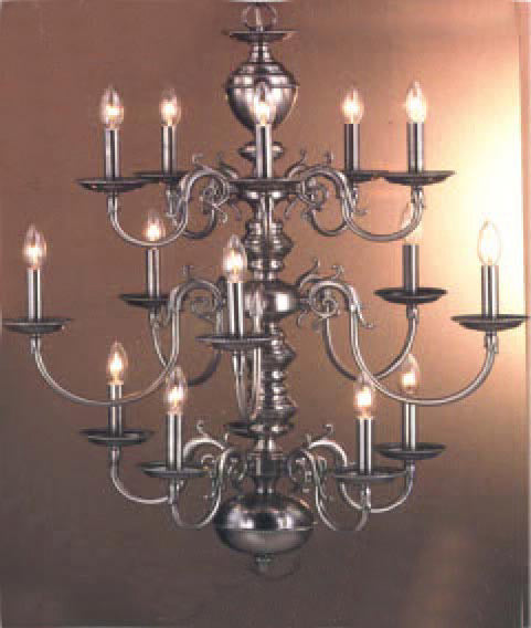 Classic Williamsburg 67115 PTR Chandelier Light - Pewter