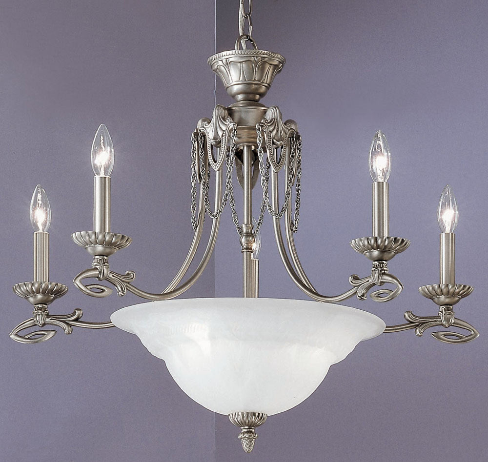 Classic Medallion Solid Brass 67707 PTR Chandelier Light - Pewter