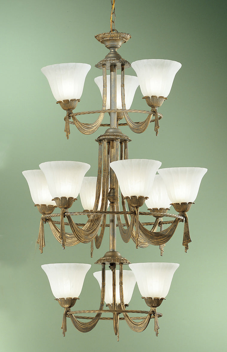 Classic Saratoga 67912 WG Chandelier Light - Weathered Gold
