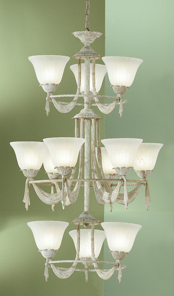 Classic Saratoga 67912 WW Chandelier Light - White Wash