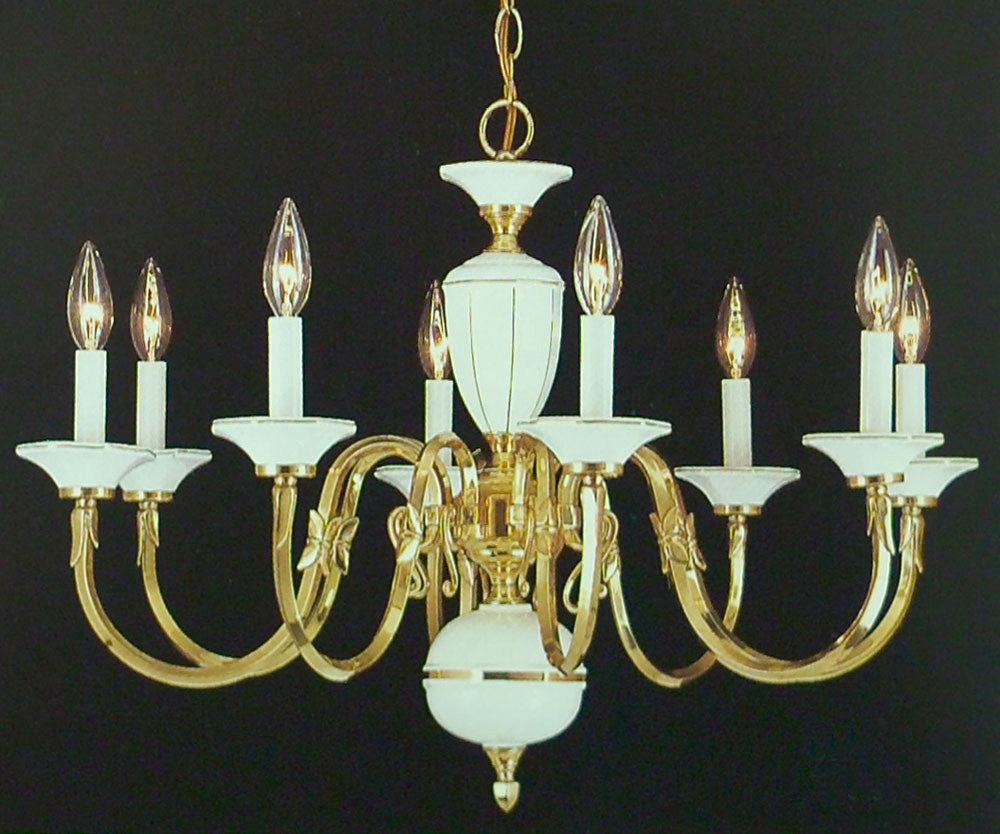 Classic Touch of Brass & Ceramic 6828 Chandelier Light - Polished Brass
