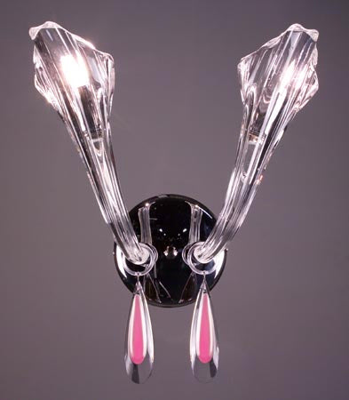 Classic Inspiration 82022 CH PINK Wall Sconce Light - Chrome