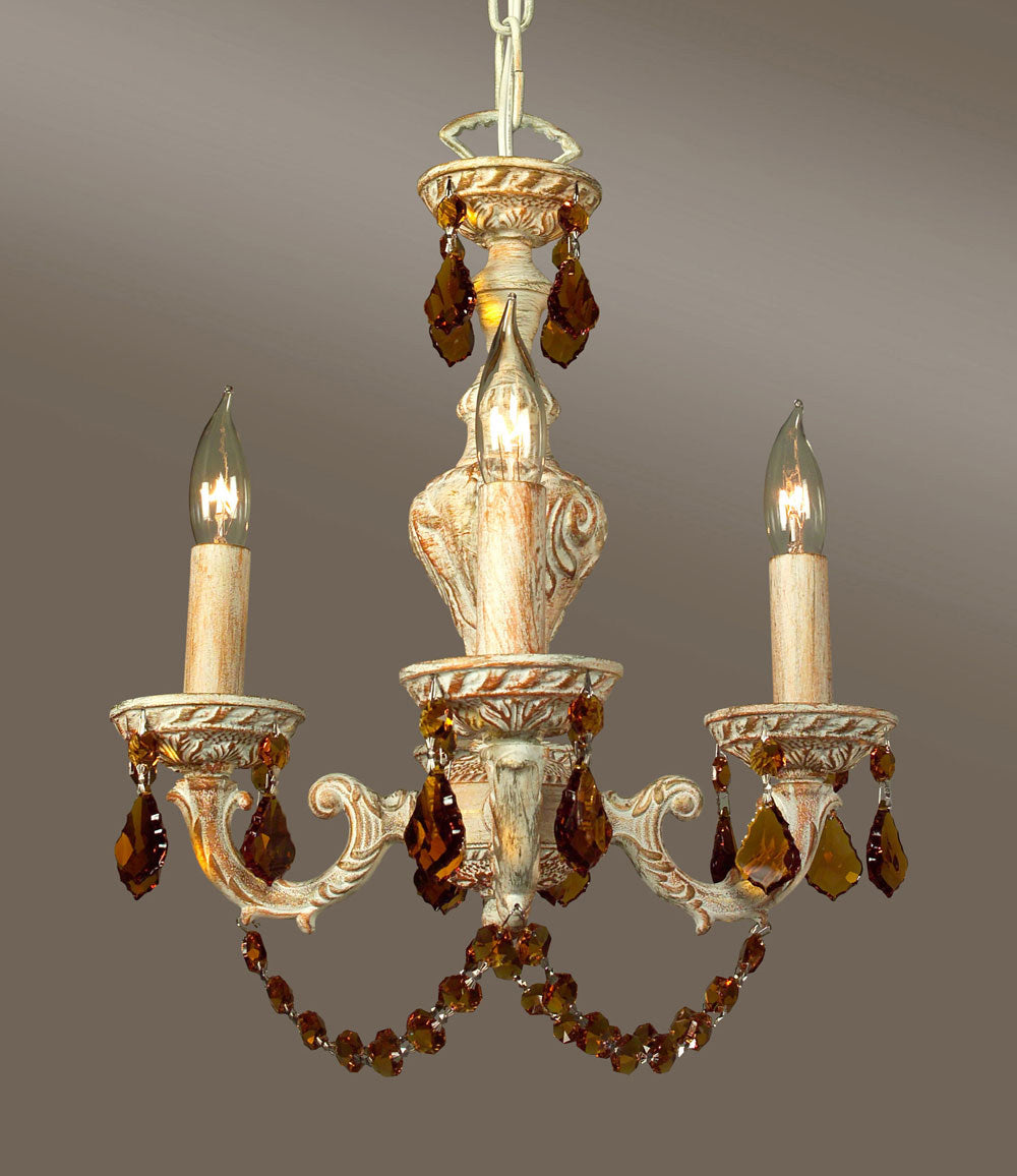 Classic Gabrielle Color 8335 AMB AM Chandelier Light - Amber over Antique White