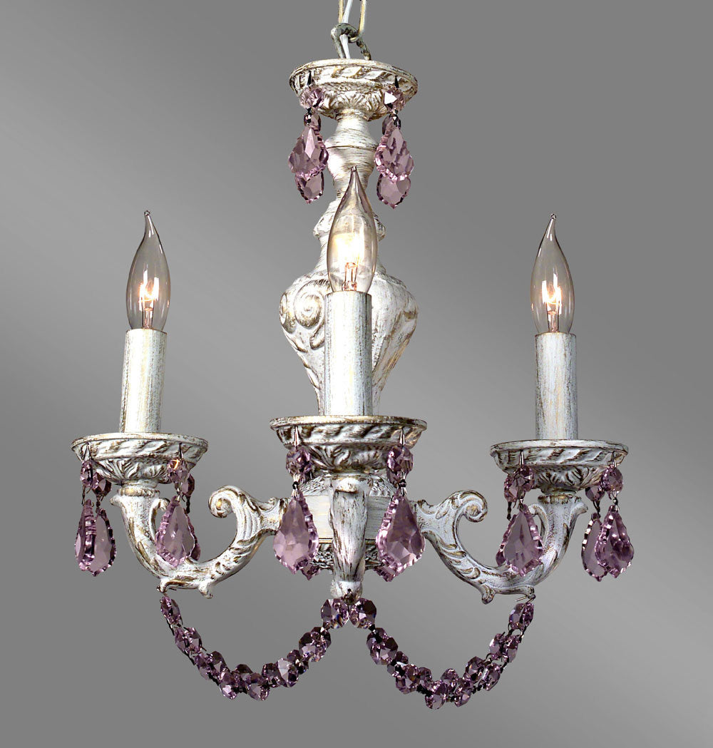 Classic Gabrielle Color 8335 AW PNK Chandelier Light - Antique White