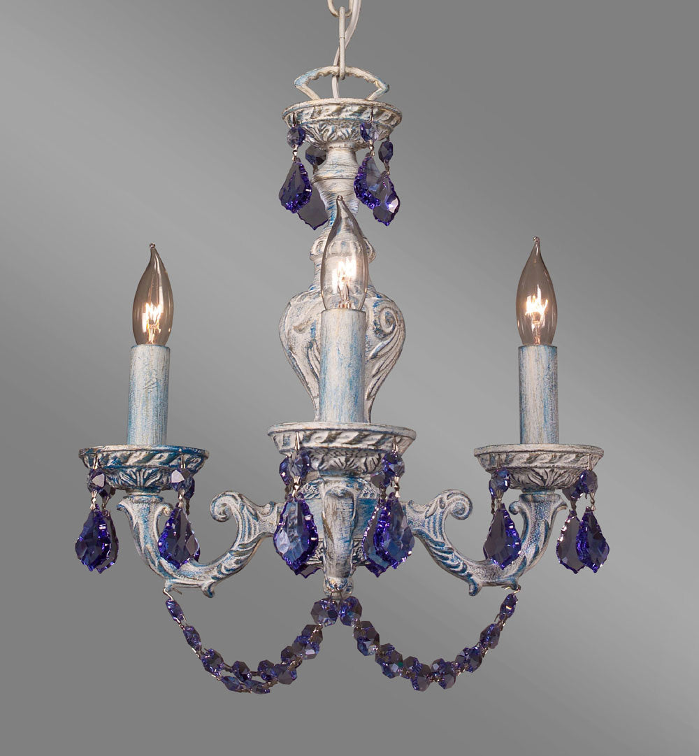 Classic Gabrielle Color 8335 BLU SAP Chandelier Light - Blue over Antique White