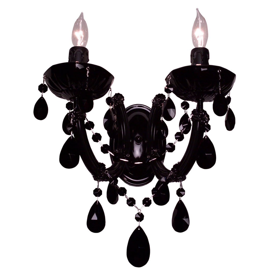 Classic Rialto Traditional 8342 BBLK CBK Wall Sconce Light - Black on Black