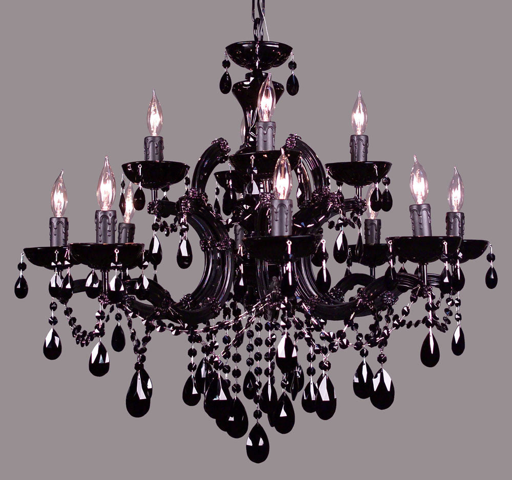 Classic Rialto Traditional 8344 BBLK CBK Chandelier Light - Black on Black
