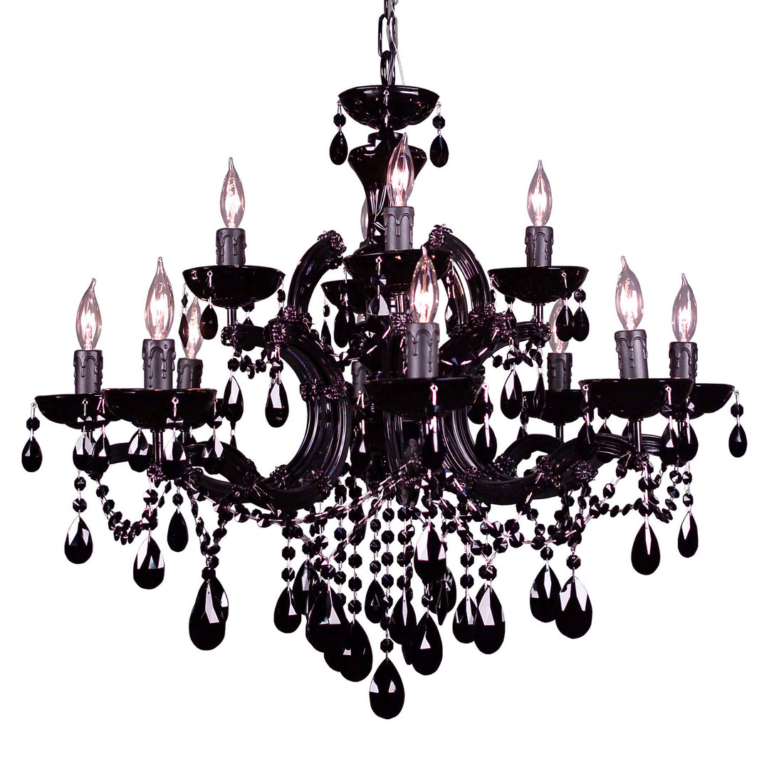 Classic Rialto Traditional 8345 BBLK CBK Chandelier Light - Black on Black