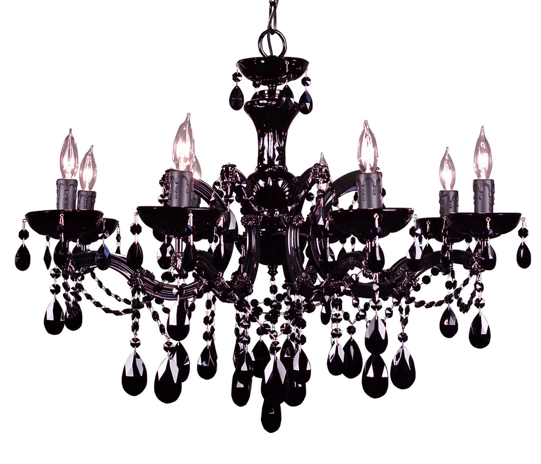 Classic Rialto Traditional 8348 BBLK CBK Chandelier Light - Black on Black