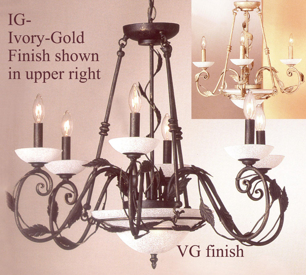 Classic Capri 9284 IG Chandelier Light - Ivory-Gold