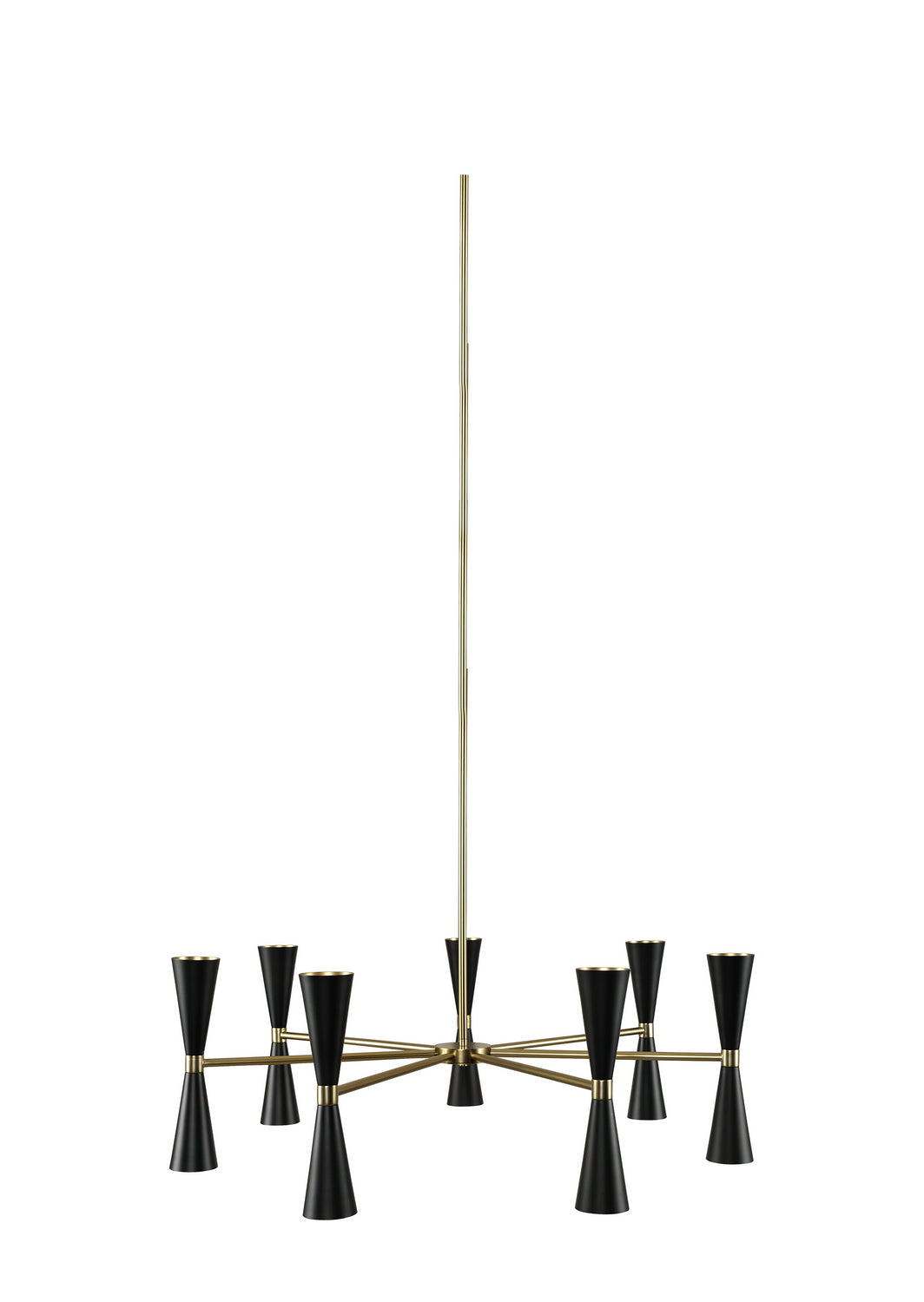 Kalco Milo 310471BVB Chandelier Light - Black and Vintage Brass