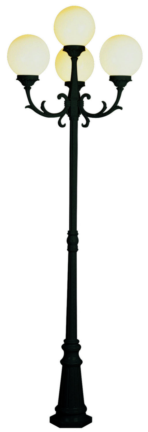 Trans Globe Imports 4080 BK Wilshire Four Light Pole Light Outdoor Black