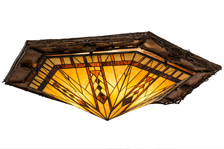 Meyda Tiffany Sonoma 167962 Ceiling Light - Red Rust,Natural Wood