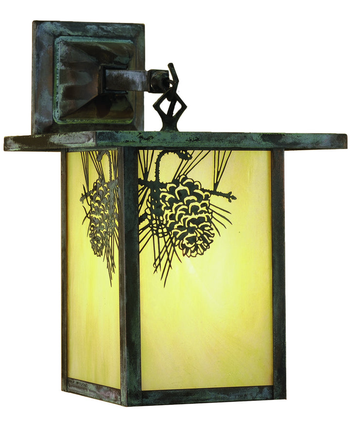 Meyda Tiffany Lighting 29531 Hyde Park One Light Wall Sconce Outdoor Verde