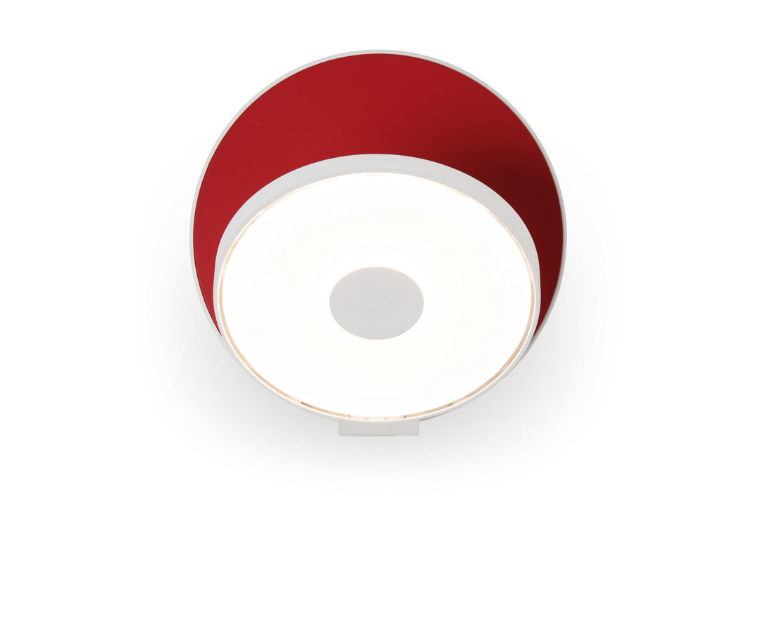 Koncept Gravy GRW-S-MWT-MRD-HW Wall Sconce Light - Matte White Body, Matte Red