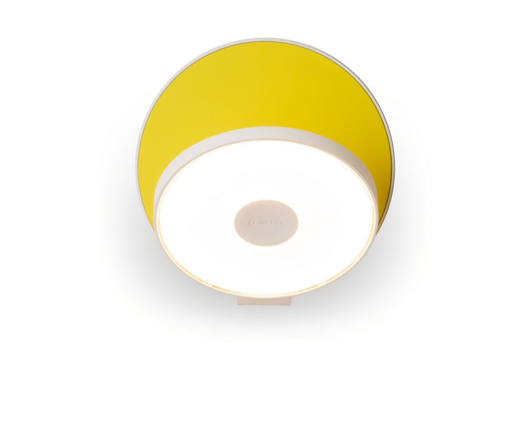 Koncept Gravy GRW-S-MWT-MYW-HW Wall Sconce Light - Matte White Body, Matte Yellow