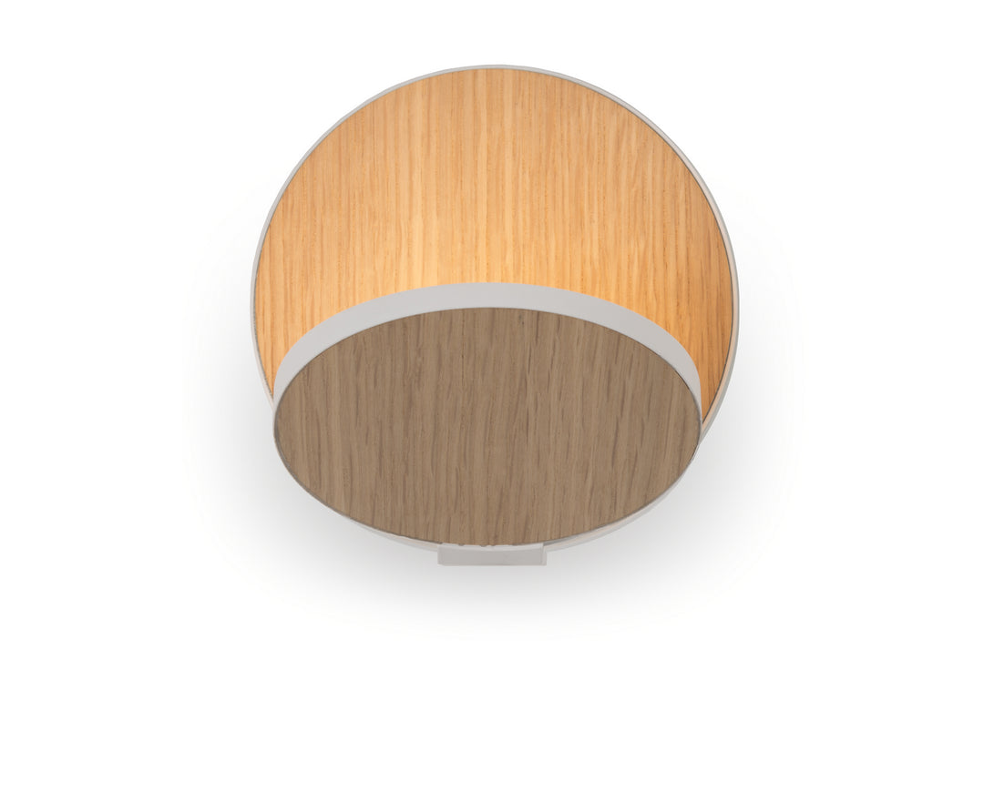 Koncept Gravy GRW-S-MWT-WOK-HW Wall Sconce Light - Matte White Body, White Oak