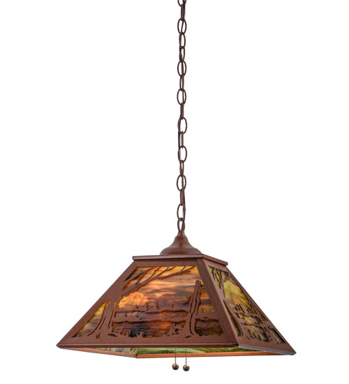 Meyda Tiffany Quiet Pond 76320 Pendant Light - Rust