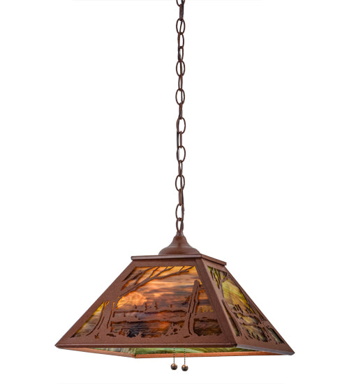 Meyda Tiffany Quiet Pond 76320 Pendant Light - Rust