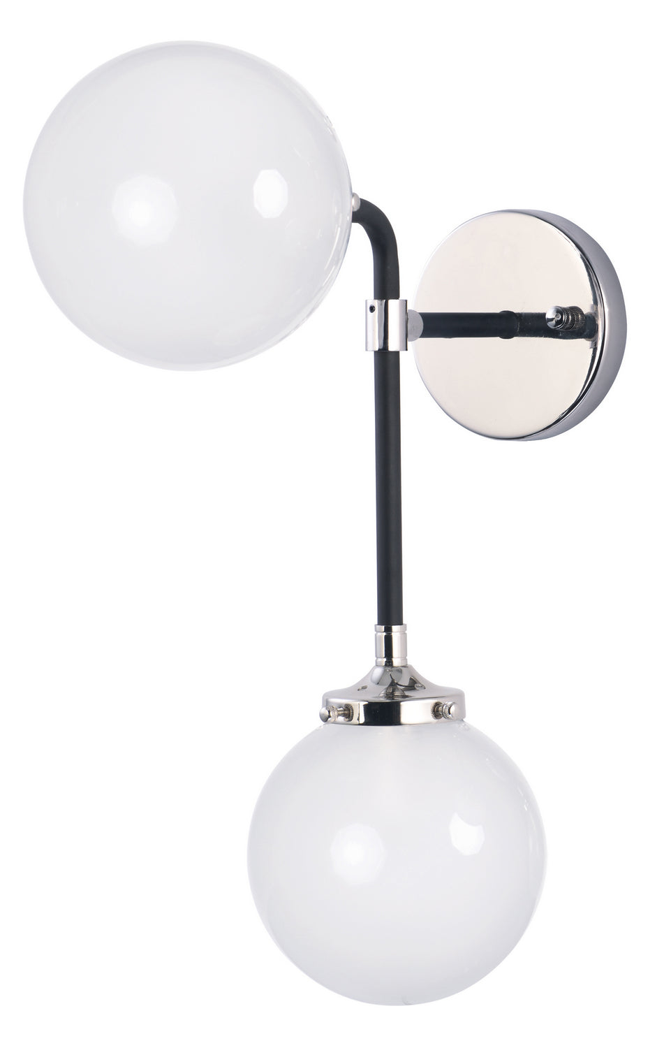 Maxim Atom 24722WTBKPN Wall Sconce Light - Black / Polished Nickel