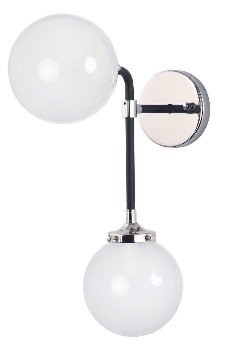 Maxim Atom 24722WTBKPN Wall Sconce Light - Black / Polished Nickel
