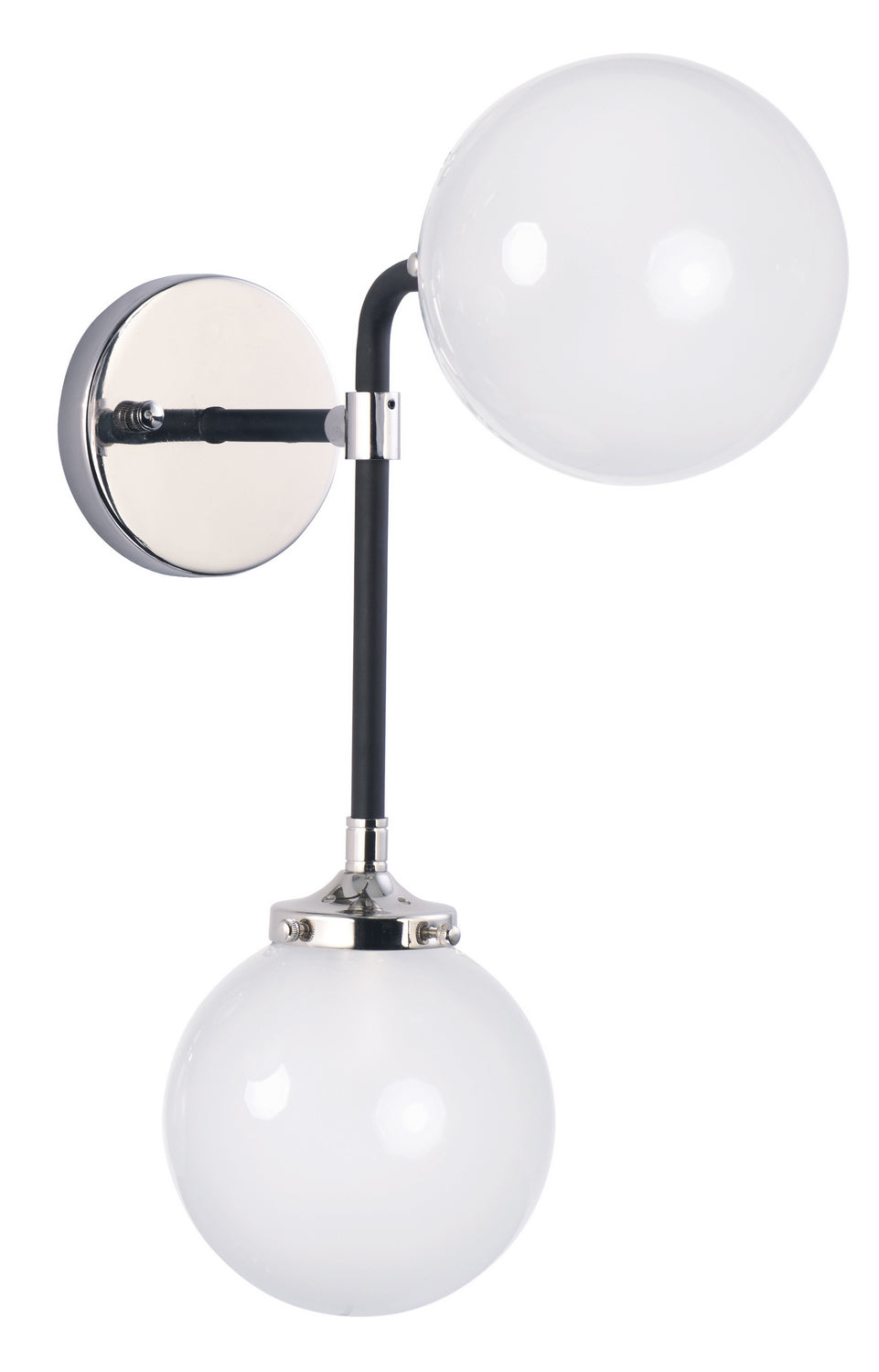 Maxim Atom 24722WTBKPN Wall Sconce Light - Black / Polished Nickel