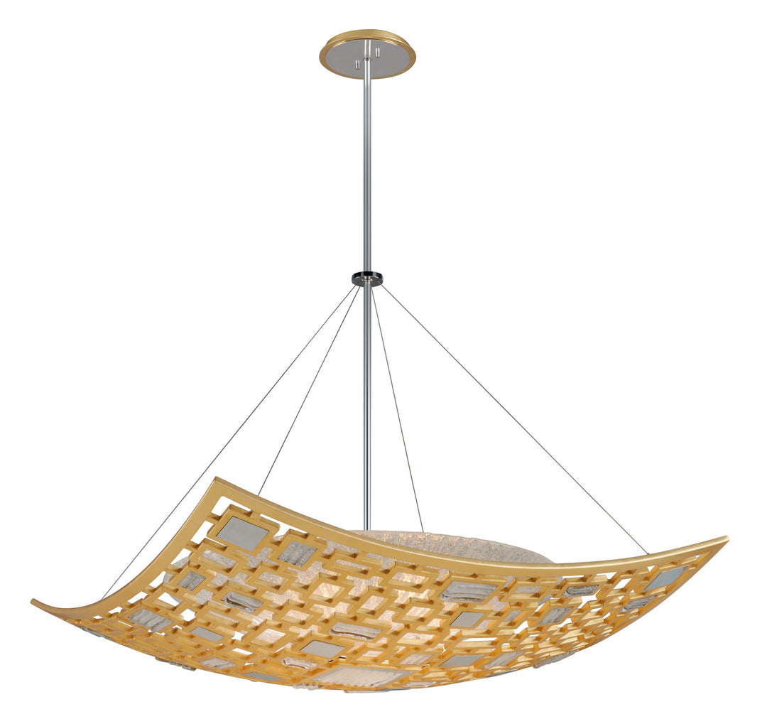 Corbett Motif 223-45 Pendant Light - Gold Leaf W Polished Stainless