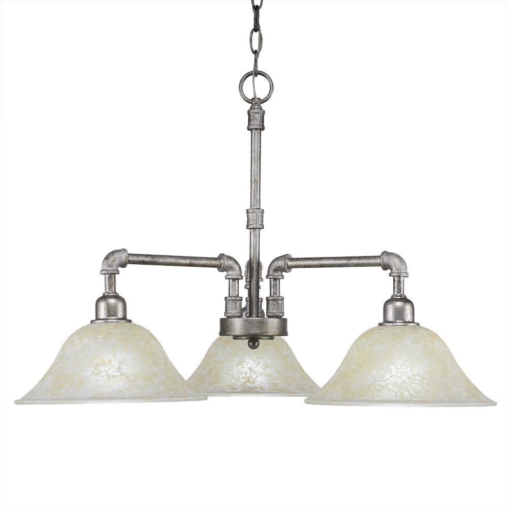 Toltec Vintage 283-as-513 Chandelier Light - Aged Silver