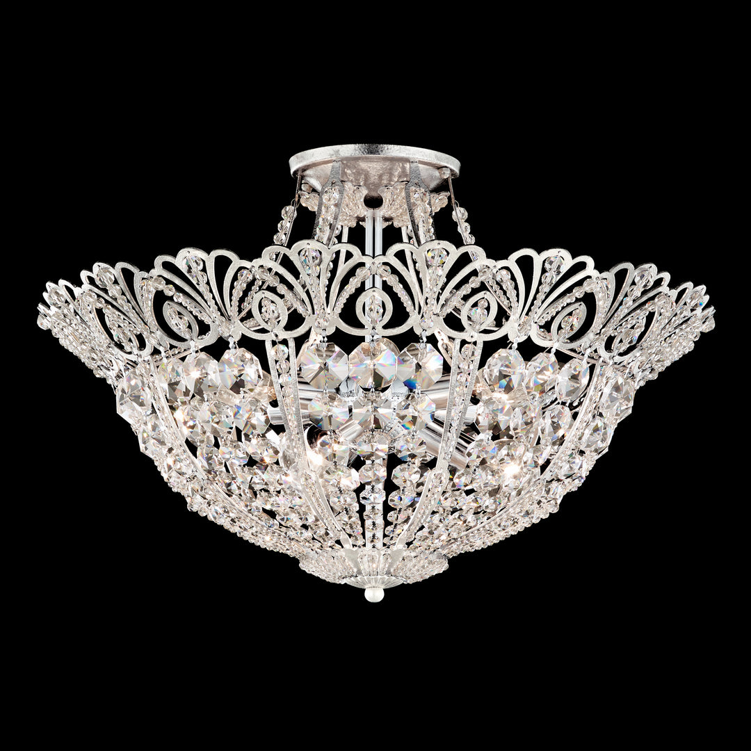 Schonbek Lighting 9843-48 Tiara Ceiling Light Antique Silver